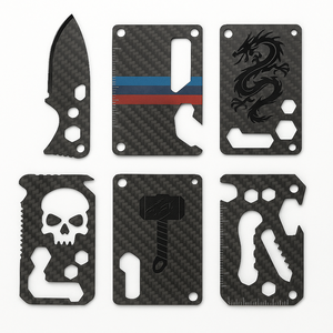 Tùy Chỉnh Titan Sợi Carbon Edc Túi Công Cụ Thẻ CNC Ví Kích Thước Sự Sống Còn Công Cụ Với Hex Bit Và Keychain Lỗ - Product Image 5