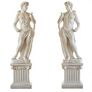 Buste de figurine masculine en fibre de verre de style européen, statue de gentleman grec antique, décoratif pour entrée de château ou bar à vin - Product Image 1