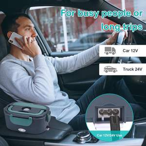 Boîte à lunch portable pliable à double niveau en acier inoxydable de 1,5 L, chauffable, pour adultes, voiture, camion, voyage - Product Image 4