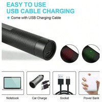 Pointeur laser USB haute puissance 303, lumière LED solaire UV, ciel étoilé, motifs multiples, pour une utilisation extérieure à longue portée