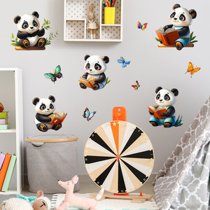 Escuela aula decoración extraíble dibujos animados Panda lectura niños pared calcomanías - Product Image 2