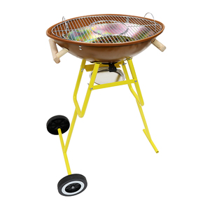 Mini barbecue portable en acier au charbon de bois, four à barbecue de style coréen moderne, émaillé en porcelaine, forme <span class=keywords><strong>ovale</strong></span>, pour extérieur - Product Image 1