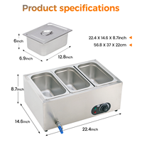 Chauffe-aliments électrique commercial en acier inoxydable 110V Bain Marie avec mode d'économie d'énergie Capacité de 150L pour buffet restauration
