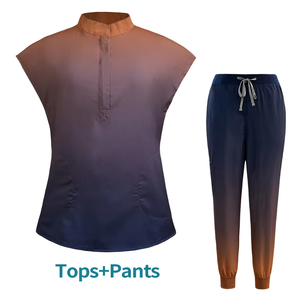 Ensemble de blouses d'infirmière élastiques de couleur dégradée pour femmes pantalons de jogging avec uniformes pour médecins vêtements d'hôpitaux - Product Image 6