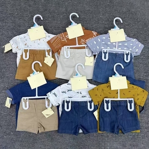 夏季 100% 纯棉新生儿男童女童服装套装短袖连体衣时尚婴儿衣服 3 件套 - Product Image 3