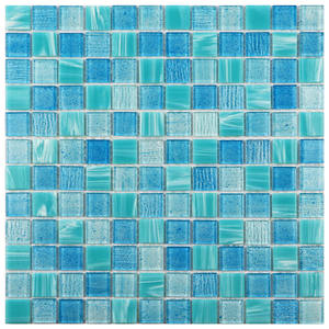 Çin şerit yanardöner Aqua kristal Carrelage Venecitas ısı geçirmez ev dekorasyon yeşil cam mozaik havuz karosu yüzme - Product Image 4