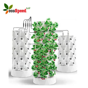 High Yield Vegetable Lettuce Pineapple Tower Hydroponics Growing System With Led Grow Light Tube Bar Lamp