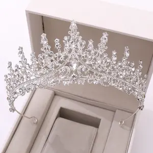 AS Baroque Fashion Bride Rhinestone And Crystal Wedding Gold Bridal Crowns