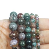 Perles rondes en agate indienne naturelle de 4 mm, 6 mm, 8 mm, 10 mm pour la fabrication de bijoux DIY