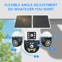 Cámara de Vigilancia CCTV Solar Inalámbrica 4G SIM para Exteriores NyteElf, 4 Lentes, 4 Pantallas, PTZ, Detección de Movimiento, Alarma, 24/7, AOV