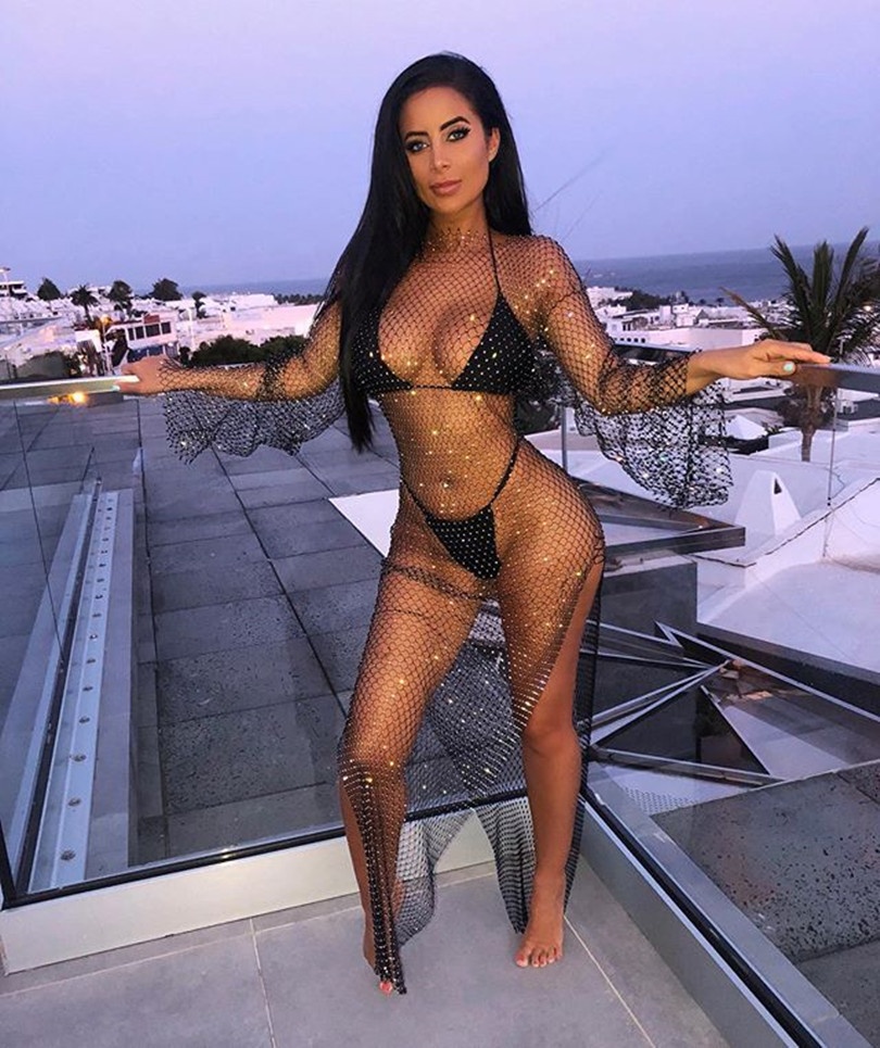 20221 New Black Fishnet Cover Up Beach 