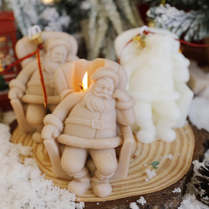 Vela Aromática de Papá Noel Dormilón, Adorno Navideño de Dibujos Animados, Vela Aromática Creativa, Ambiente Festivo, Decoración del Hogar - Product Image 1