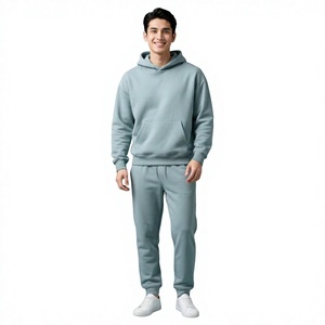 Conjuntos de Sudadera con Capucha y Pantalones de Chándal Unisex de Algodón 100% de Alta Calidad, Estilo Oversize, con Logo Personalizado, Lavado Ácido, para Fitness y Streetwear - Product Image 1