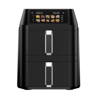 Promo Panas Oven Penggorengan Udara Vertikal Ganda 6+6L Bentuk Kotak, Harga Murah, Digital, Listrik, Keranjang Tunggal, Untuk Rumah Tangga