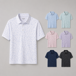 Polo de Golf Personalizado Premium para Hombre, Blanco con Microimpresión, Rendimiento que Absorbe la Humedad, Marca Privada, Ropa Corporativa OEM - Product Image 2