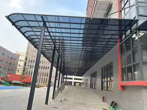 Ensemble de carport <span class=keywords><strong>double</strong></span> extérieur avec structure <span class=keywords><strong>en</strong></span> aluminium thermolaqué, <span class=keywords><strong>kit</strong></span> de <span class=keywords><strong>garage</strong></span> durable pour 2 voitures - Product Image 4