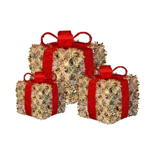 Three-Piece <b>Christmas</b> New Year Theme Classic Style PVC Ironwork Atmosphere Decoration Luminous Ornaments <b>Gift</b> <b>Box</b> Doll <b>Christmas</b> - Product Image 1