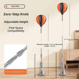 Ballon <span class=keywords><strong>de</strong></span> <span class=keywords><strong>boxe</strong></span> vertical en polyuréthane à hauteur réglable pour entraînement à domicile, avec fonctions anti-stress et <span class=keywords><strong>de</strong></span> réponse rapide pour les réflexes <span class=keywords><strong>de</strong></span> frappe - Product Image 2