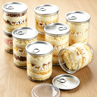 Nouveaux pots à dessert en PET de qualité alimentaire avec couvercles, contenants en plastique scellables, idéaux pour l'emballage de gâteaux, de crèmes glacées et de crèmes à beignets