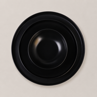 Service de table en porcelaine céramique de qualité supérieure de 12 pièces avec glaçure noire semi-mate avec bol de riz aux fruits et assiette à pâtes incurvée