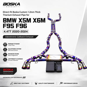 Tubo de Escape de Titanio de 1.2mm de Espesor, Ajuste Directo, Marca Boska, para BMW X5M X6M F95 F96 4.4TT 2020-2024, Sistema de Escape Valvetronic Catback - Product Image 1