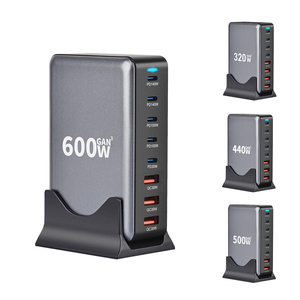600W 500W 440W 320W 8-Port PD 140W 100W GaN Fast Charging Station Multi Desktop for Mobile Phone Laptop YMX-600 60 - Product Image 1