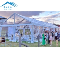 Tente de réception transparente en aluminium de haute qualité, personnalisable pour 200 à 500 personnes, nouvelle collection 2025, grande tente de mariage extérieure