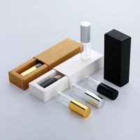 Vente en gros 3ml 5ml 10ml mini flacons ronds en verre rechargeables échantillon avec atomiseur vaporisateur de parfum vide avec boîte personnalisée
