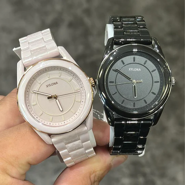 Ladies Ceramic Watch Simple Three Pin Stainless Steel Quartz Watch Analog