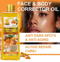Huile Corporelle Éclaircissante au Curcuma et au Miel, Livraison Rapide, Correcteur de Taches Brunes Extra Éclaircissant pour le Visage et le Corps, 250ml