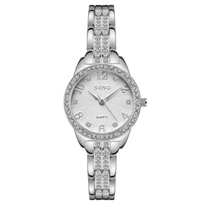 Hot Selling Luxury Elegant Women's Quartz <b>Watch</b> <b>Diamond</b>-Studded Oil Pressure Dial Waterproof Stainless Steel Strap Slim - Product Image 2