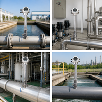 Débitmètre à insertion magnétique électromagnétique pour l'eau, en acier inoxydable, personnalisable OEM