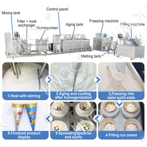 Hnoc hoàn toàn tự động <span class=keywords><strong>Ice</strong></span> Creme thiết bị hoàn chỉnh <span class=keywords><strong>Ice</strong></span> <span class=keywords><strong>Cream</strong></span> làm cho máy <span class=keywords><strong>Ice</strong></span> <span class=keywords><strong>Cream</strong></span> dây chuyền sản xuất - Product Image 2