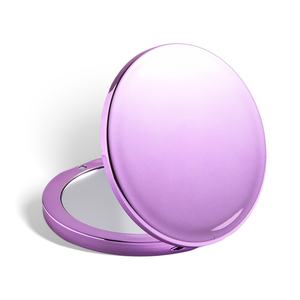 Dual Side Metal Cosmetic Giveaway Gift <b>Compact</b> <b>Mirror</b> Romantic Unique Pink Purple Color - Product Image 2