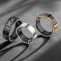 Écran tactile Smart Ring Health Fitness Tracker Ring Anneau Étanche Sommeil Anneau avec Surveillance de la Pression Artérielle pour Femmes Hommes