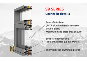 QGUANG America Residential Project Soundproof Hurricane Impact Aluminium <b>Window</b> Outward Thermal Break Casement <b>Windows</b> <b>for</b> House - Product Image 3