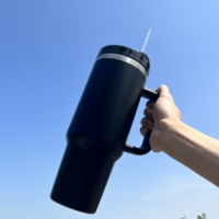 Gobelet isotherme H2.0 40oz avec poignée, double paroi en acier inoxydable, avec paille, multicolore mat, expédition rapide depuis l'entrepôt américain