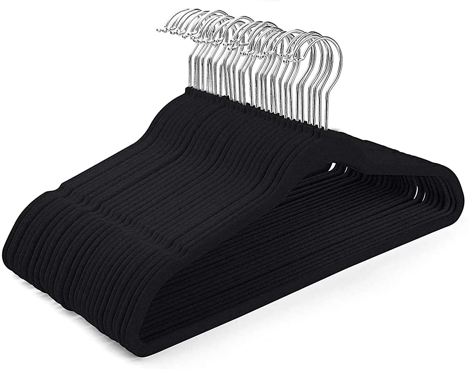 10/20/50/100 Velvet Touch Coat Hangers Suit Clothes Hanger Non Slip Trouser Bar 