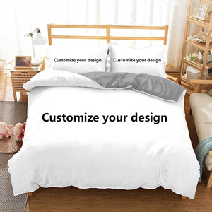 Ensemble de couette moderne <span class=keywords><strong>personnalisé</strong></span> imprimé en 3D, housse de couette et taie d'oreiller 100% microfibre polyester, lit double, queen, toute image - Product Image 1