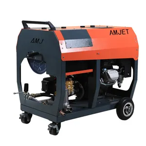 AMJ-19.5hp-180bar-45lpm Op Benzine Aangedreven Hogedrukreinigingsmachine-Hogedruk Waterstraalriolering Reinigingsmachine