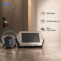 Visiophone numérique LCD HD de 4,3 pouces avec 160 points d'accès °   Objectif grand angle avec détection PIR, capture photo et vidéo, visualisation à un bouton pour les portes