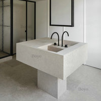Décoration d'intérieur haut de gamme, pierre naturelle, marbre Calacatta Viola, vasque de salle de bain sur piédestal, lavabos de salle de bain