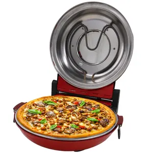 電気ピザオーブン回転石焼きピザメーカー自動ピザパン家庭用