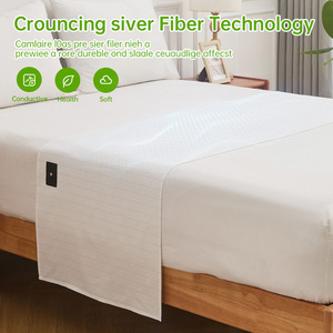 Bán buôn bạc-truyền cotton hữu cơ chống tĩnh điện nối đất tấm phẳng EMF bảo vệ tấm Ga Trải Giường thoáng khí được trang bị tấm phẳng - Product Image 3