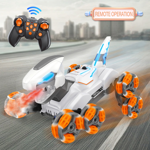Jouets animaux télécommandés multifonctionnels pour enfants, dinosaures robots électriques à huit roues avec fonction de pulvérisation, cadeaux sympas pour garçons - Product Image 2