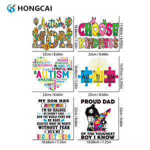 Stiker transfer panas kualitas tinggi cetakan transfer DTF huruf cetak macan tutul warna anak-anak Hongcai untuk pakaian - Product Image 3