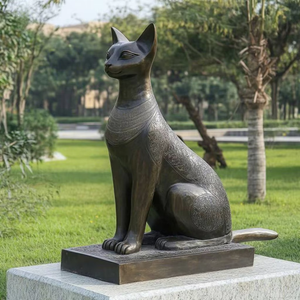 Esculturas de Gatos Egipcios de Metal Personalizadas para Jardín Exterior, Estatuas de Gatos de Bronce Fundido en Venta - Product Image 1