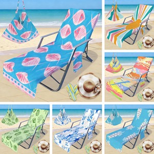 Funda de microfibra para tumbona de playa con estampado de palmeras tropicales, toalla de secado rápido con estampado digital para playa y piscina - Product Image 1