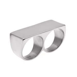 Persönlicher Hip-Hop-Schmuck Punk Zwei-Finger-Ringe Edelstahl Knöchelringe für Frauen und Männer - Product Image 5