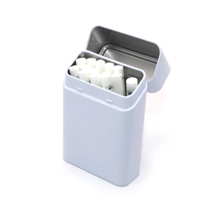 Biểu Tượng Tùy Chỉnh Có Thể Tái Chế Kim Loại Thuốc Lá 20-Count Gói Hộp Thiếc Trẻ Em Kháng <span class=keywords><strong>Tin</strong></span> Trường Hợp Với Bản Lề Nắp Cho Pre-Cán Thuốc Lá - Product Image 1